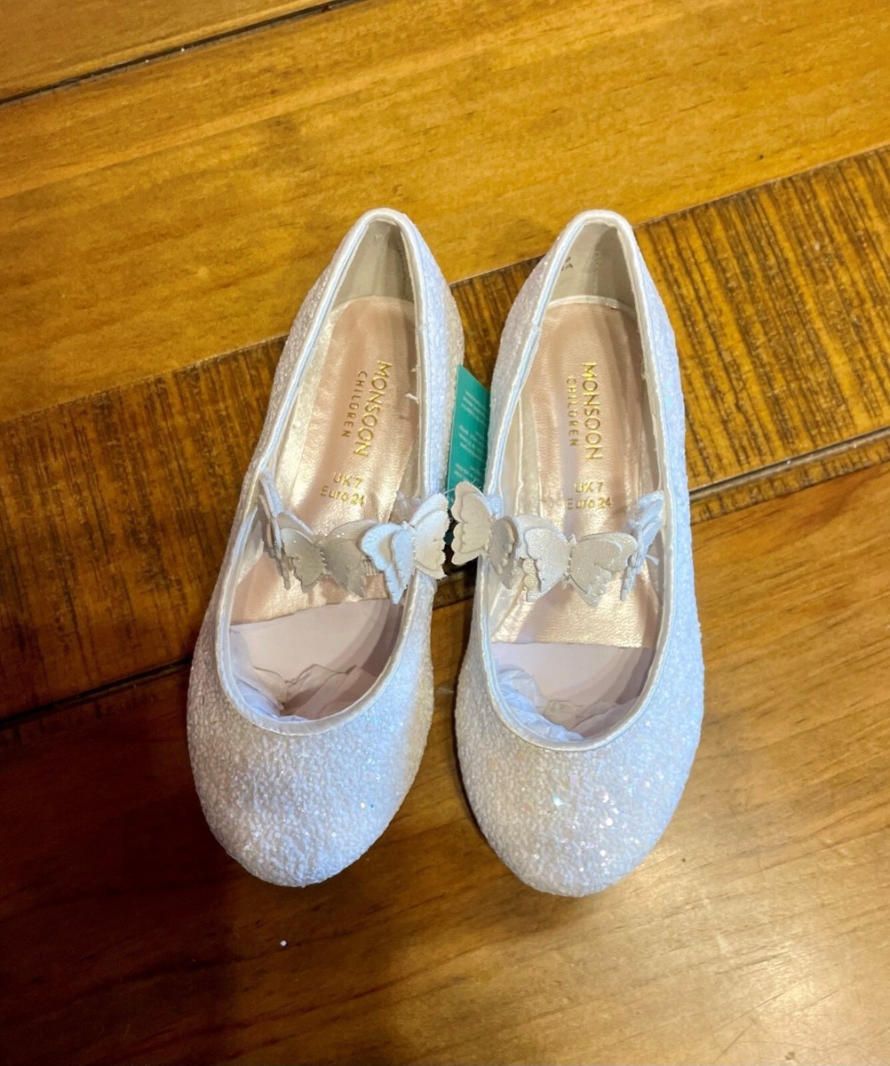 Ballet Flats Monsoon Flower Girl Shoes Cynthia Corsage Shimmer