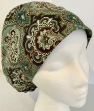 Floral Paisley Adjustable Euro Medical Slim Lid surgery Scrub Cap Chef Hat
