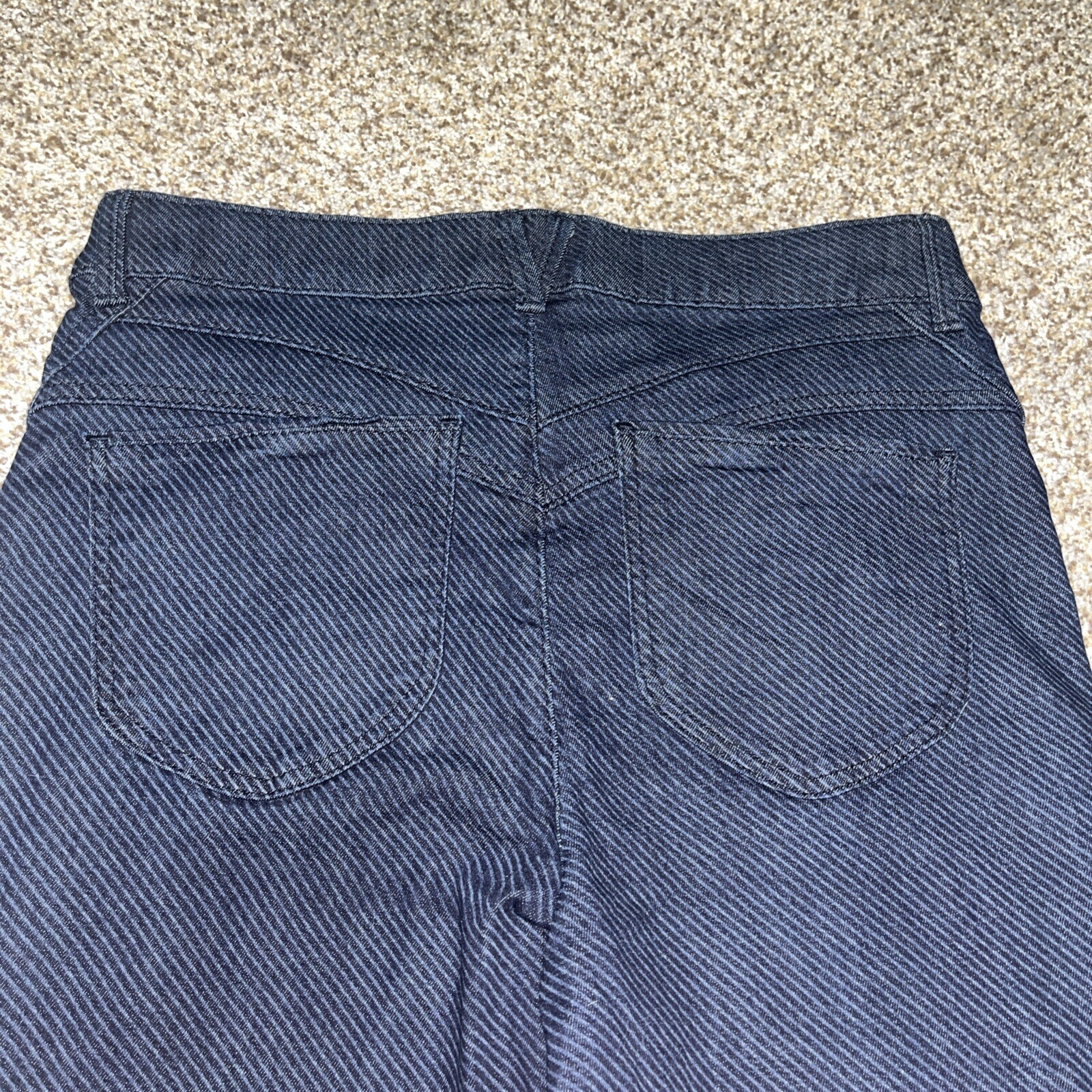 Wit & Wisdom 10 (32x33) Bootcut Dark Wash Stretch Denim Womens Jeans Pinstripes - View 14