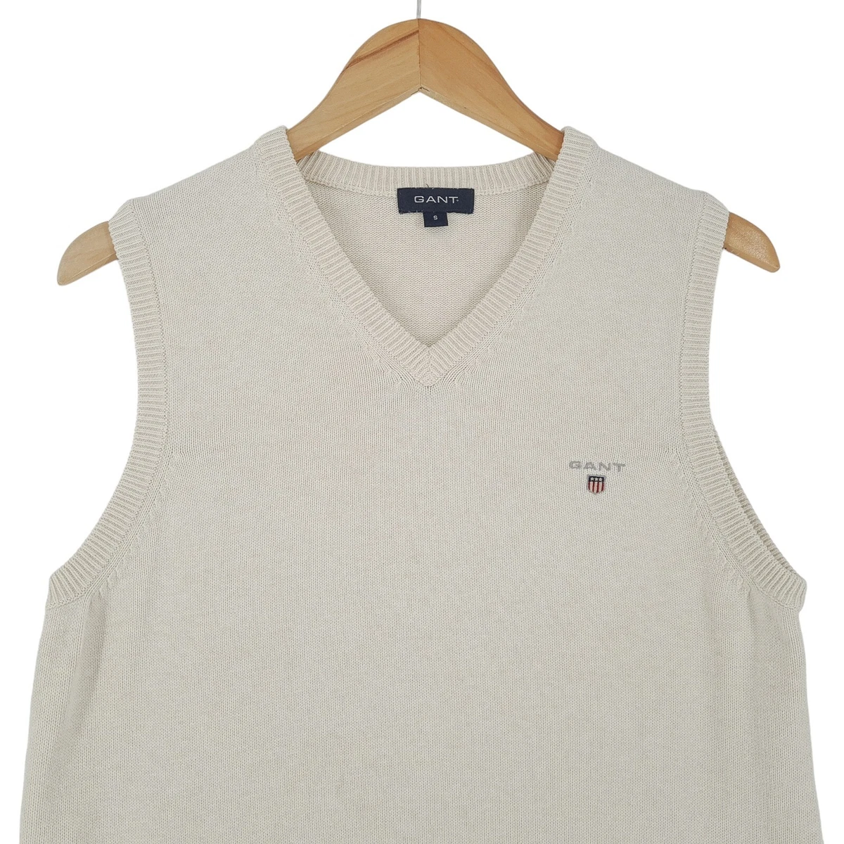 Vintage Gant Men Vest Sleeveless Jumper Sweater Size S Small eBay