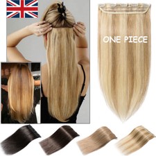 Real Thick One Piece Clip in Hair Extensions 3/4 Full Head Human Hair Extensions