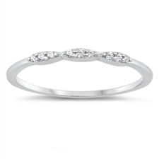 White CZ Beautiful Stackable Ring .925 Sterling Silver NEW
