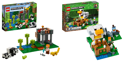 Minecraft Lego Sets 🐔 The Chicken Coop or 🐼 The Panda Nursery