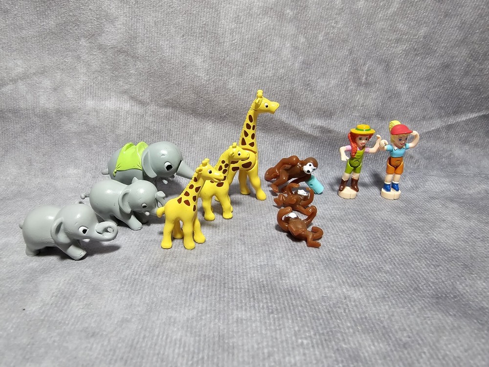 Vintage Polly Pocket Bluebird Jungle Pets Treehouse 2000 Giraffe Elephant Monkey