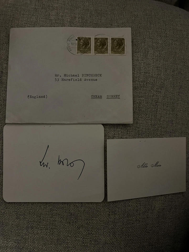 Aldo Moro - Original signiert - Ermordeter italienischer Ministerpräsident - Bild 2 von 3