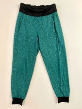 Jo+Jax Womens Dancewear Pants Womens Adult Size Small Teal Stretch Joggers