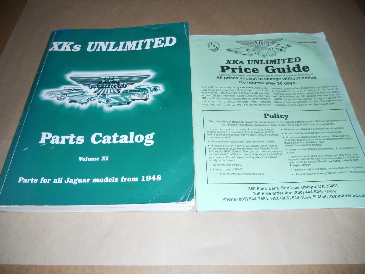 Jaguar XKs UNLIMITED PARTS CATALOG Vol XI JAGUAR Parts for all models from 1948