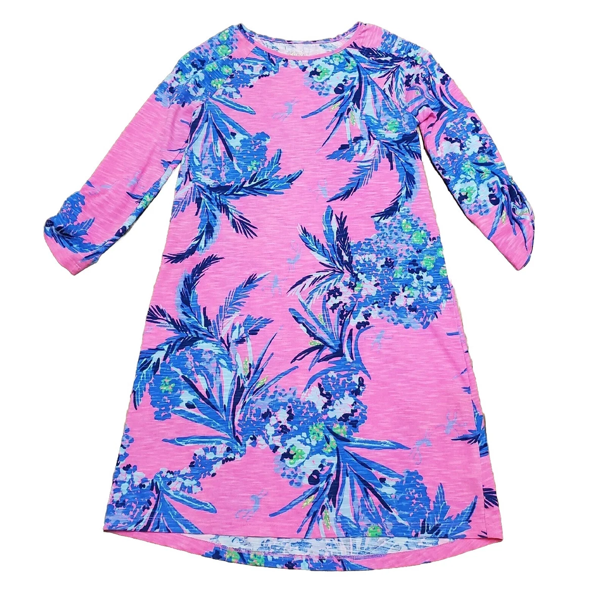 Lilly Pulitzer Surfcrest Swing Dress Tiki Pink Monkey Out On A Limb Size XXS