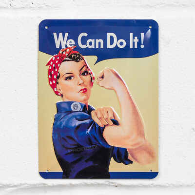 We Can Do It Blechschild klein 20cm Metall Wandrelief Retro 2. Weltkrieg Memorabilia