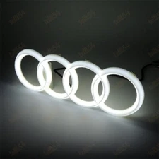 White For Audi Grill Grille Front Hood A3 A4 A5 A6 A7 Q3 Q5 Q7 LED Emblem 28CM