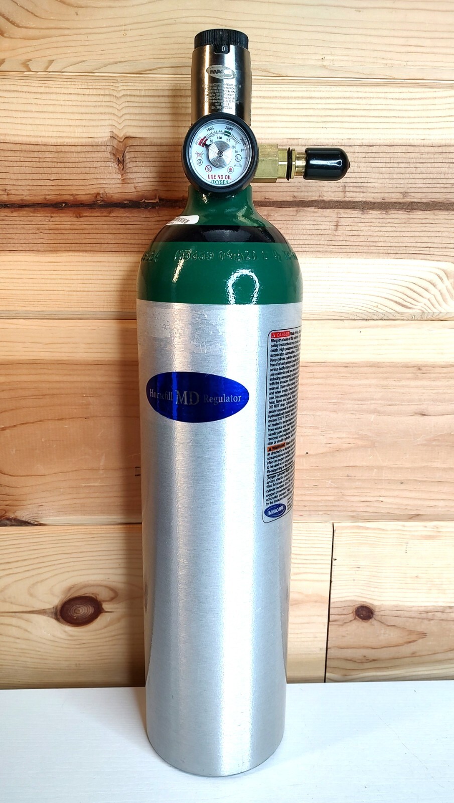 Invacare Homefill Oxygen O2 Tank Cylinder Type D with Regulator & Fill