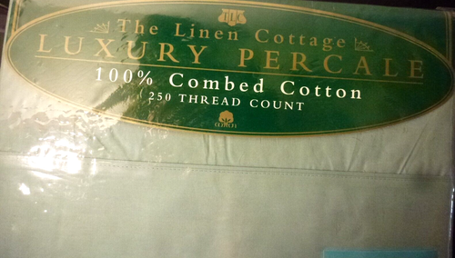 VintageThe Linen Cottage LUXURY Percale Cotton King Single Flat Sheet Set - Picture 3 of 7