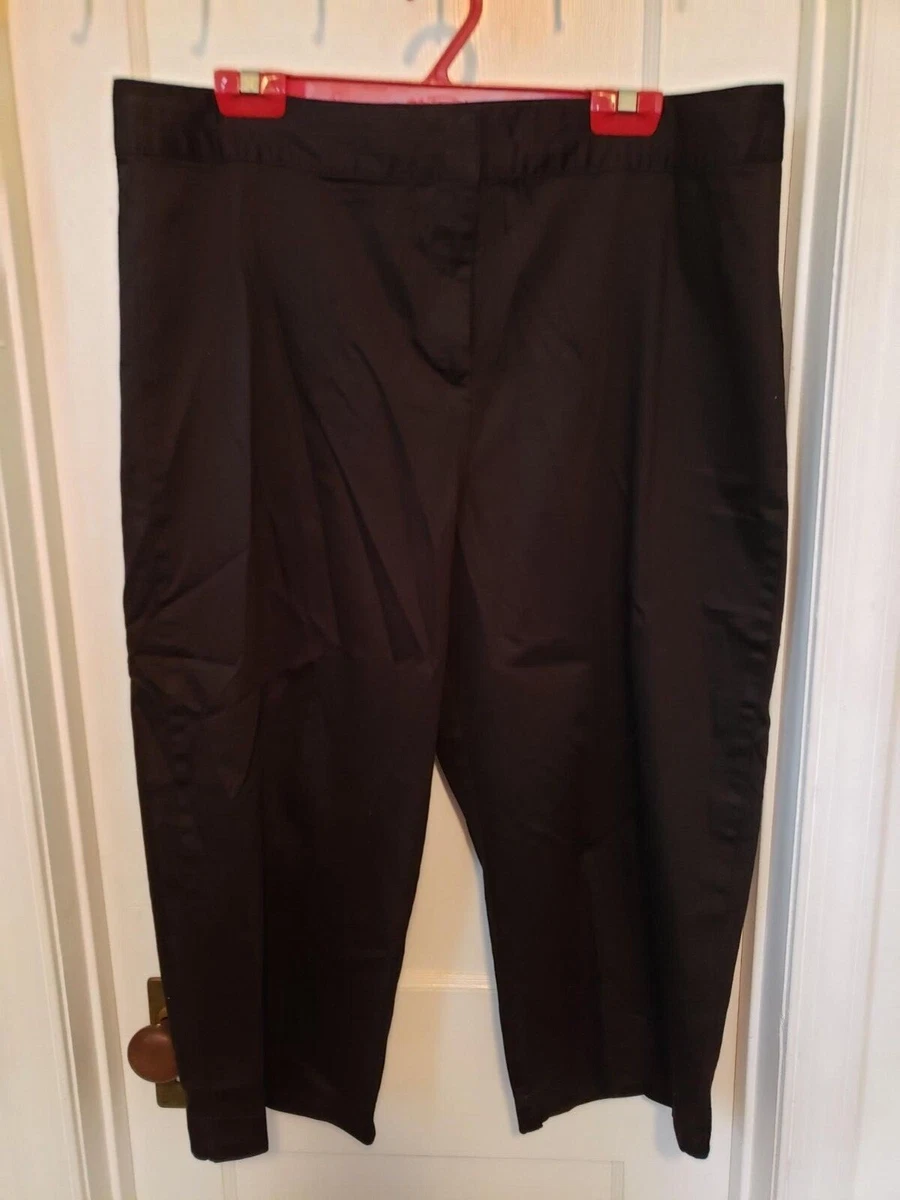 Basic Editions NWT Women's Black Size 16 Classic Fit Cotton Pants Crop Kmart