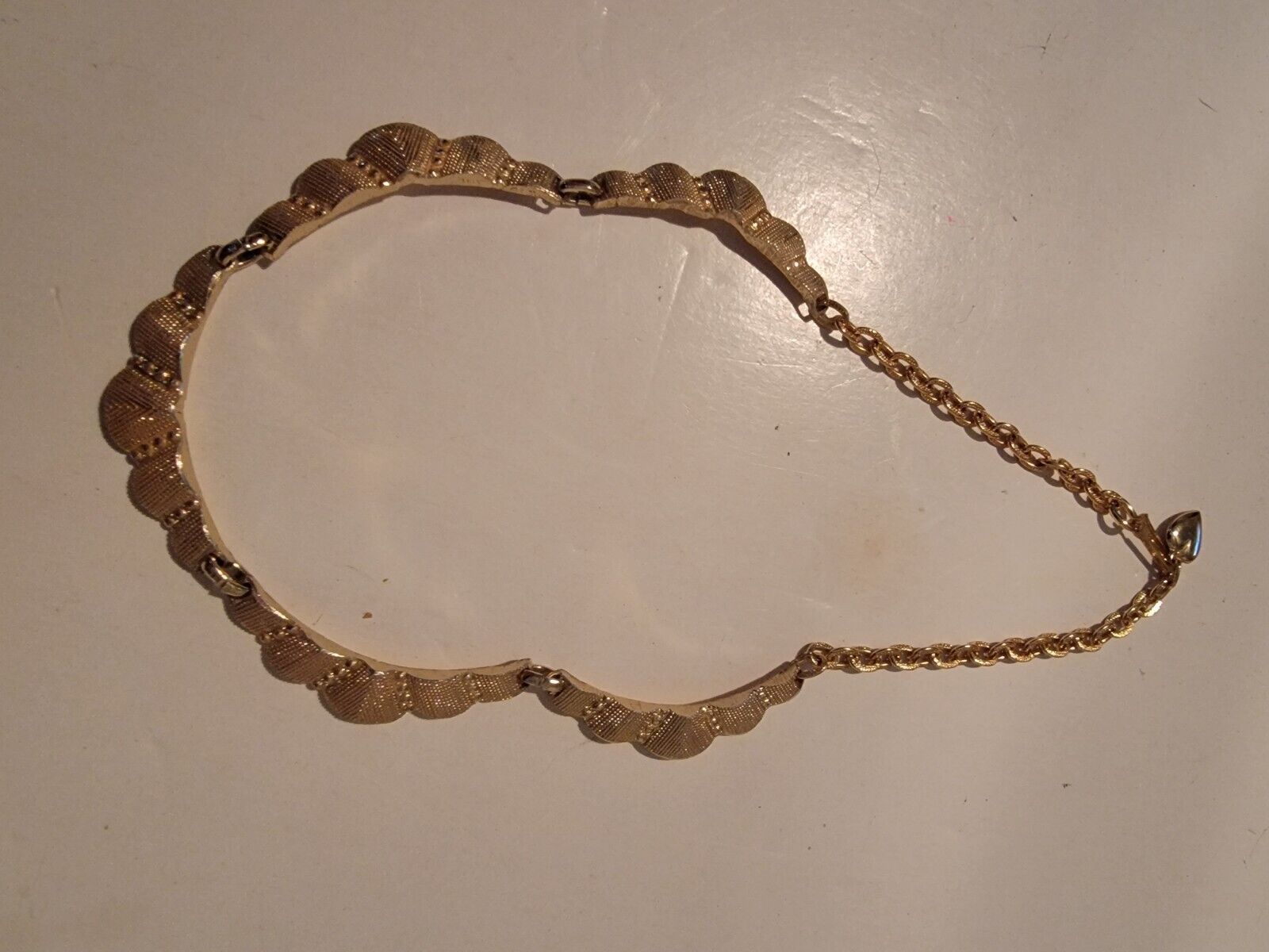 Vintage Gold Tone Choker Necklace Estate - image 1