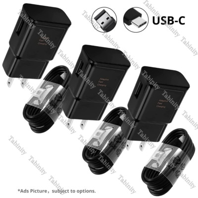 For Samsung Galaxy Fast Charger USB C Type C Cable Wall Power Adapter Block Cube