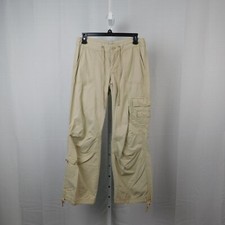 Aeropostale Women's Wide Leg Cotton Cargo Pants - 3/4 Short, Beige 552