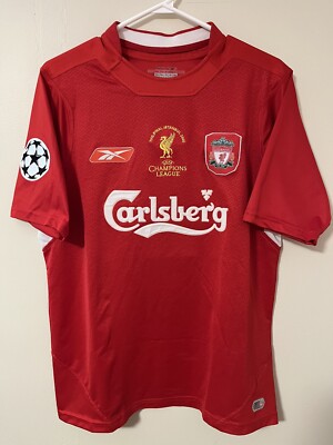 リバプール 2005 UEFAチャンピオンズリーグシャツ レッド 🔥steven gerrard liverpool jersey - 2005 Champions League (Mens