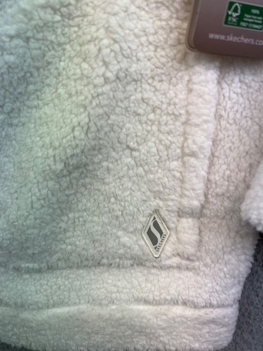 Skechers Women's Go Lounge Sherpa Zippered Jacket Sz Large Off White NWT - Picture 7 of 11