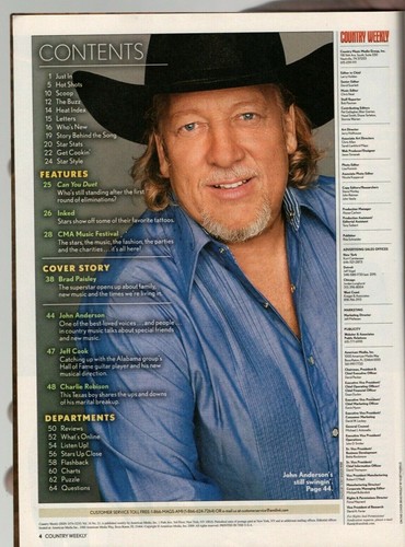 Country Weekly Magazine July 6 2009 Brad Paisley John Anderson Charlie Robison - Picture 2 of 3