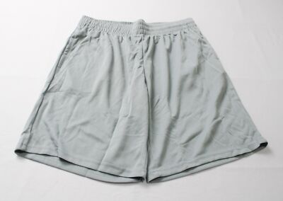 Square Meter Men's Basic Solid Breathable Athletic Shorts WR4 Silver Small 