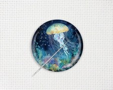 Jellyfish Needle Minder, Jellyfish Cross Stitch, Jellyfish Embroidery Minder