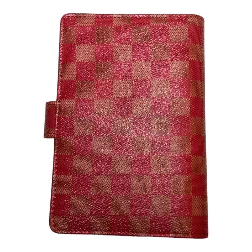 PU Leather Notebook A6 Ring Binder Budget Planner Organizer Cover Pockets Red - Image 2 of 3