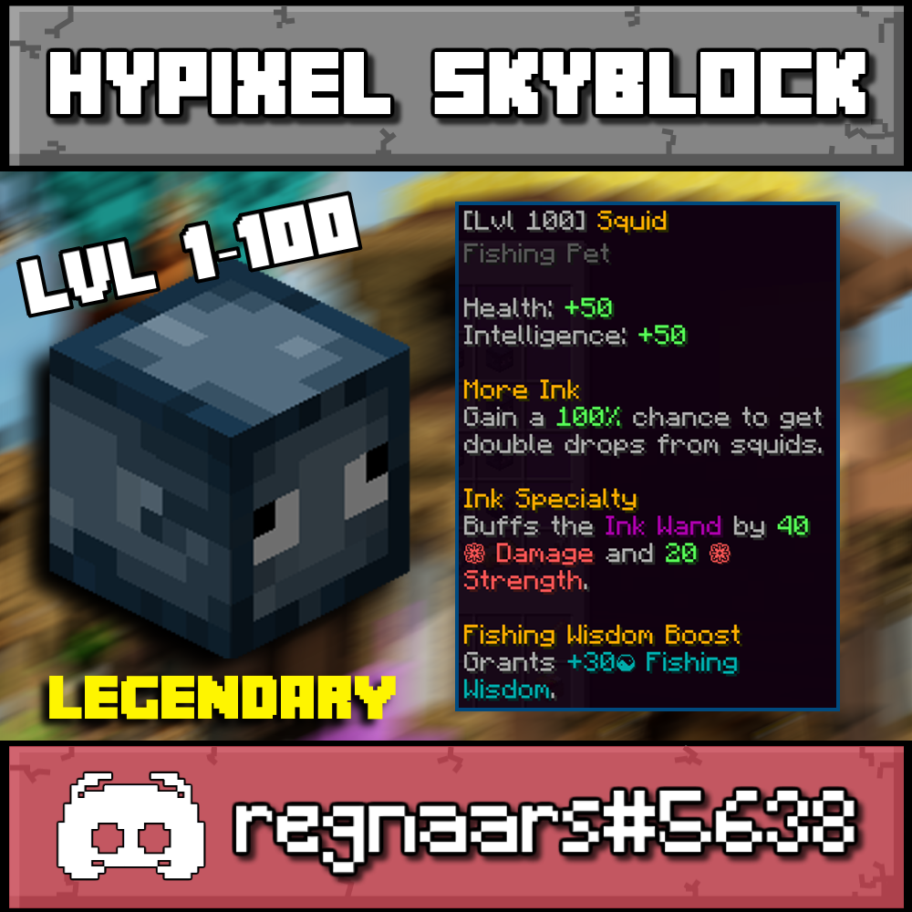 Hypixel Skyblock Legendary Squid Pet Fast And Safe Delivery LVL 1
