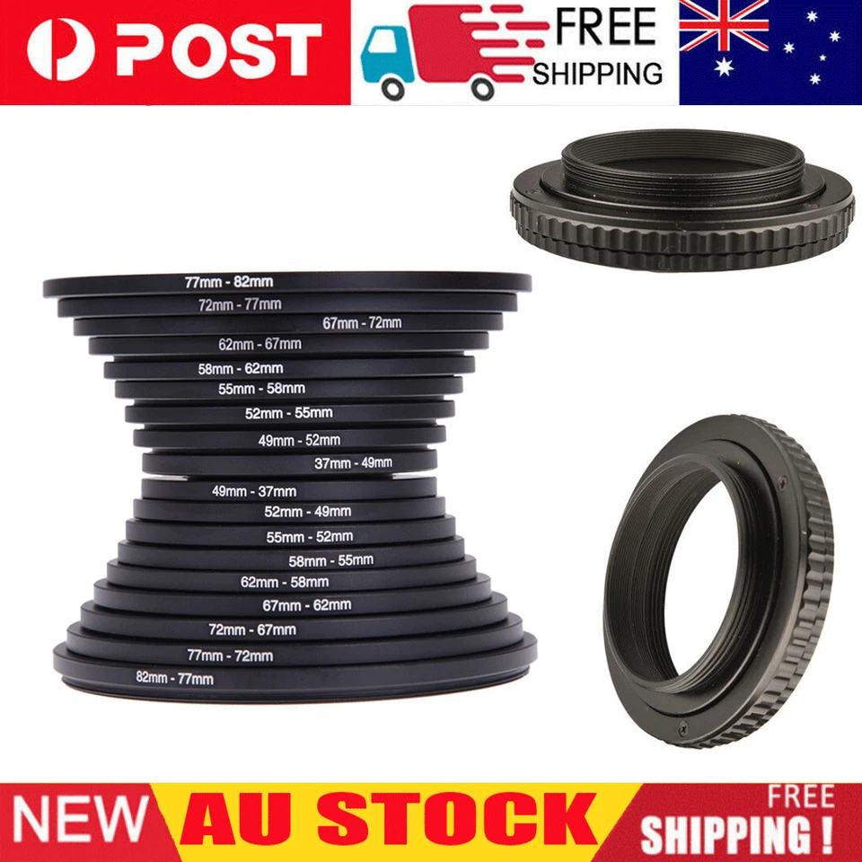 18Pcs/Set Camera Lens Filter Step Up Down Ring Adapter Kit Camera DSLR Universal