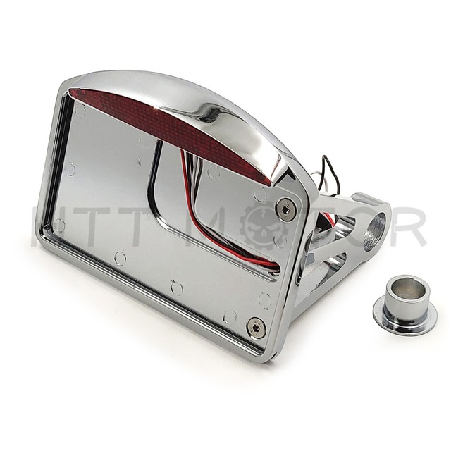 License Plate Bracket w/ Led For Harley Dyna Glide Fat Bob XL883 Sportster Chrom eBay