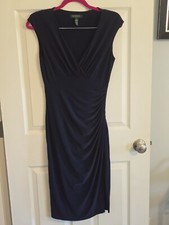 Lauren Ralph Lauren Women's Blue Sleeveless Causal Party Dress Size 4