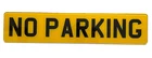 No Parking Sign (on a reflective number plate) Yellow