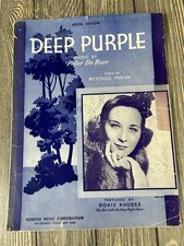 Vintage 1939 Deep Purple Peter De Rose Mitchell Parish Sheet Music