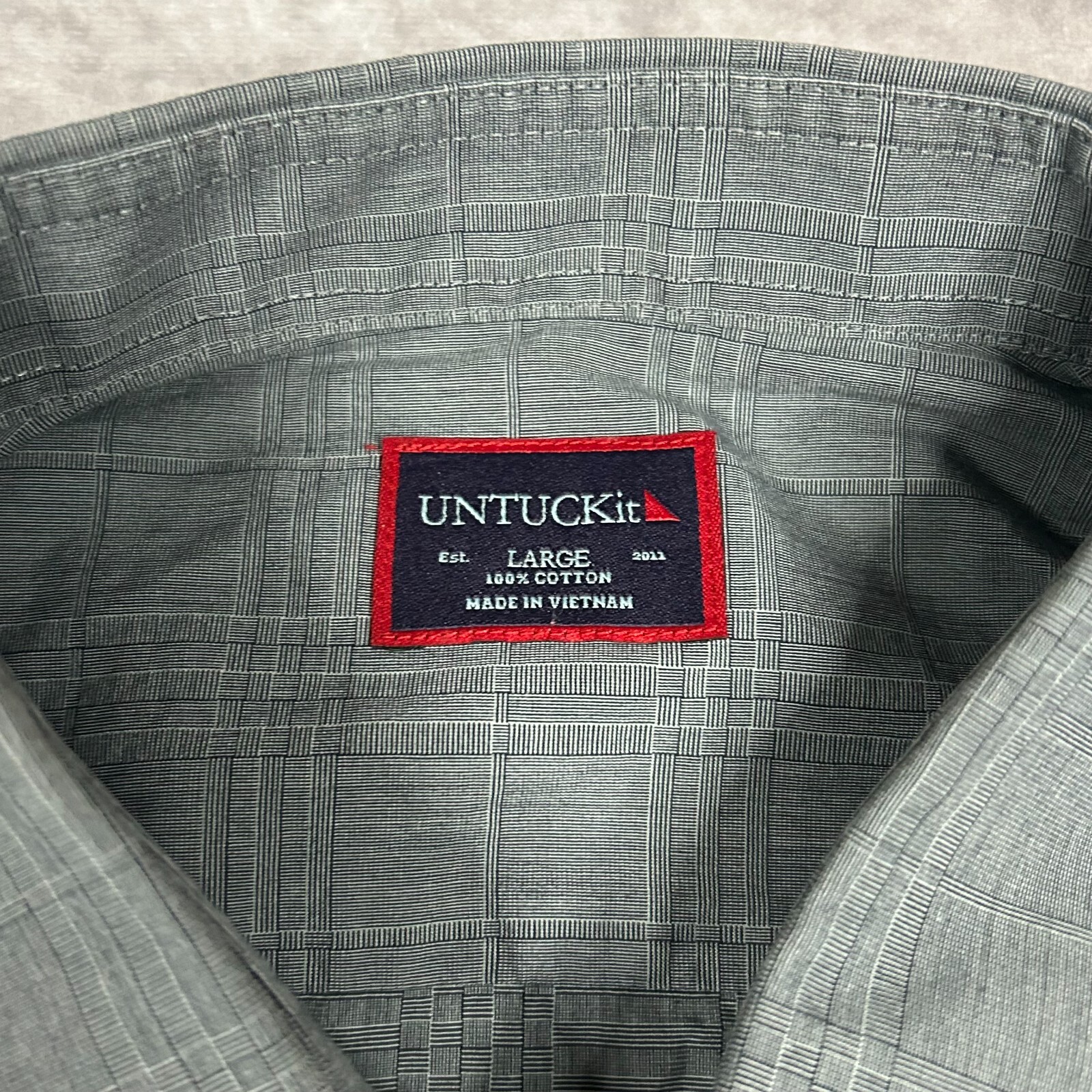 UNTUCKit Shirt Adult Mens Large Gray Long Sleeve Button Down Casual