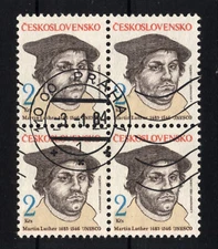 Czechoslovakia 1983 Mi CS 2701 BLOCK OF 4 STAMPS MARTIN LUTHER