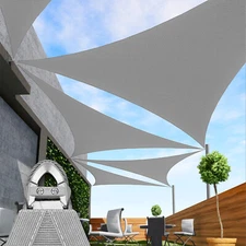 Shade Sail Gray w/ Cable Outdoor Yard Patio Sun Canopy Shelter Cover Anti-UV 95%