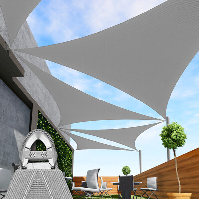 Shade Sail Gray w/ Cable Outdoor Yard Patio Sun Canopy Shelter Cover Anti-UV 95%