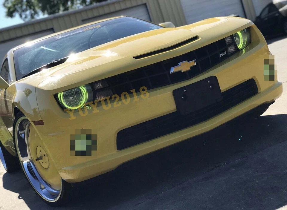 Anillo halo RGB para Chevrolet Camaro 10-13 faro halógeno LED ojo de ángel DRL BT Foto 3 de 4