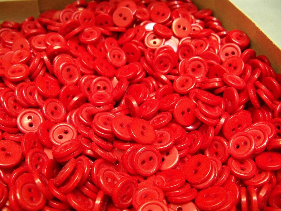 12MM BUTTON Lot Scarlet Red Maroon Frost 9000+ buttons - Image 2 of 4