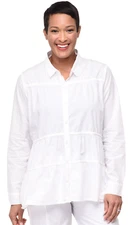 Tulip Clothing Tulip Alix Women's Button Down Tunic Top in White