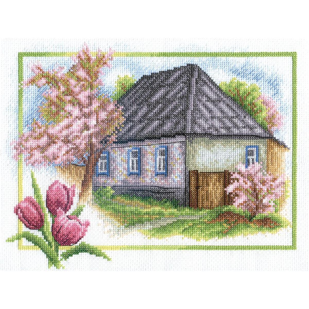 Panna counted cross stitch kit ""Rural Spring"" 26x20cm, DIY