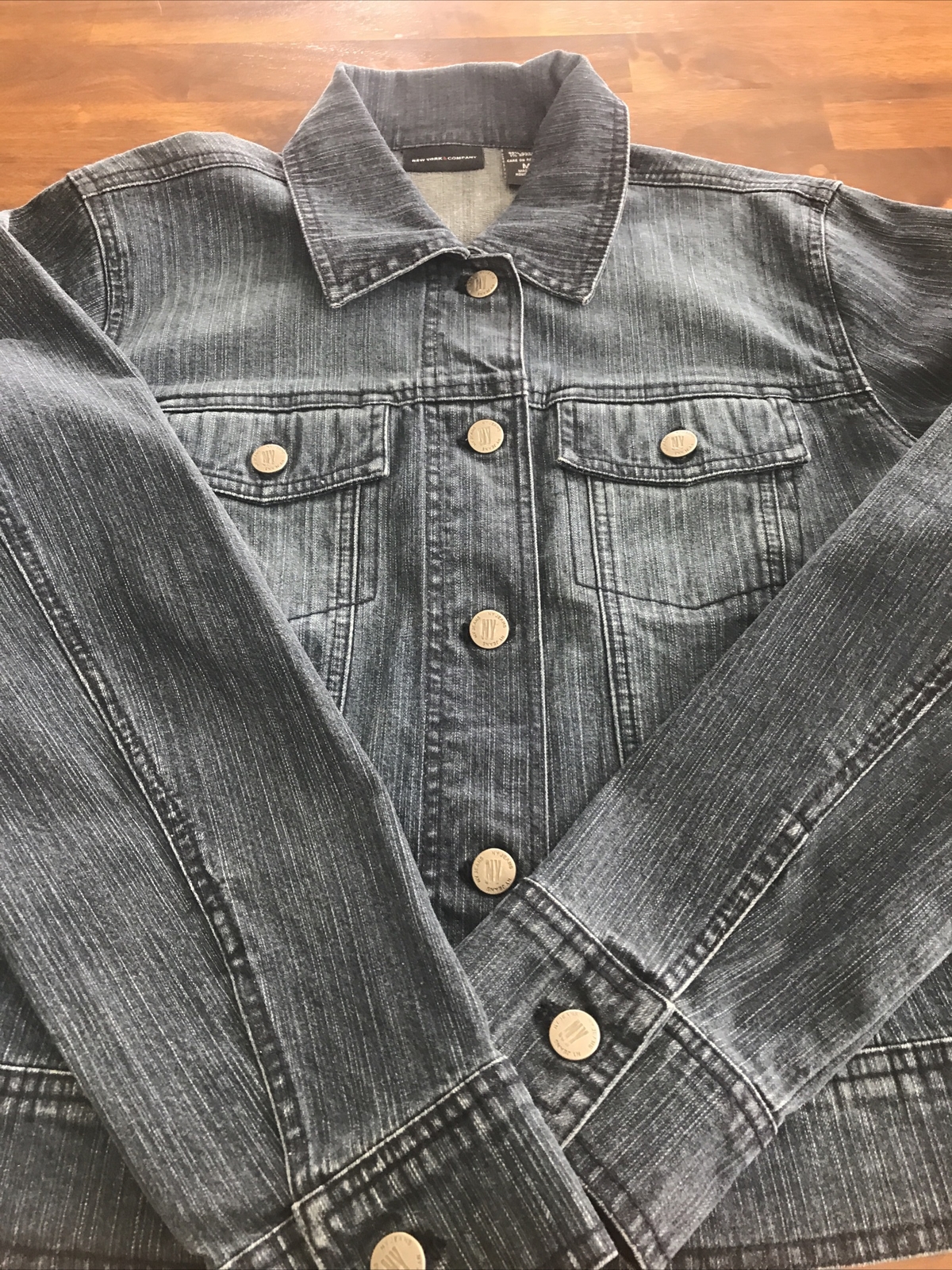 Denim Jacket Blue Button Biker Coat | eBay