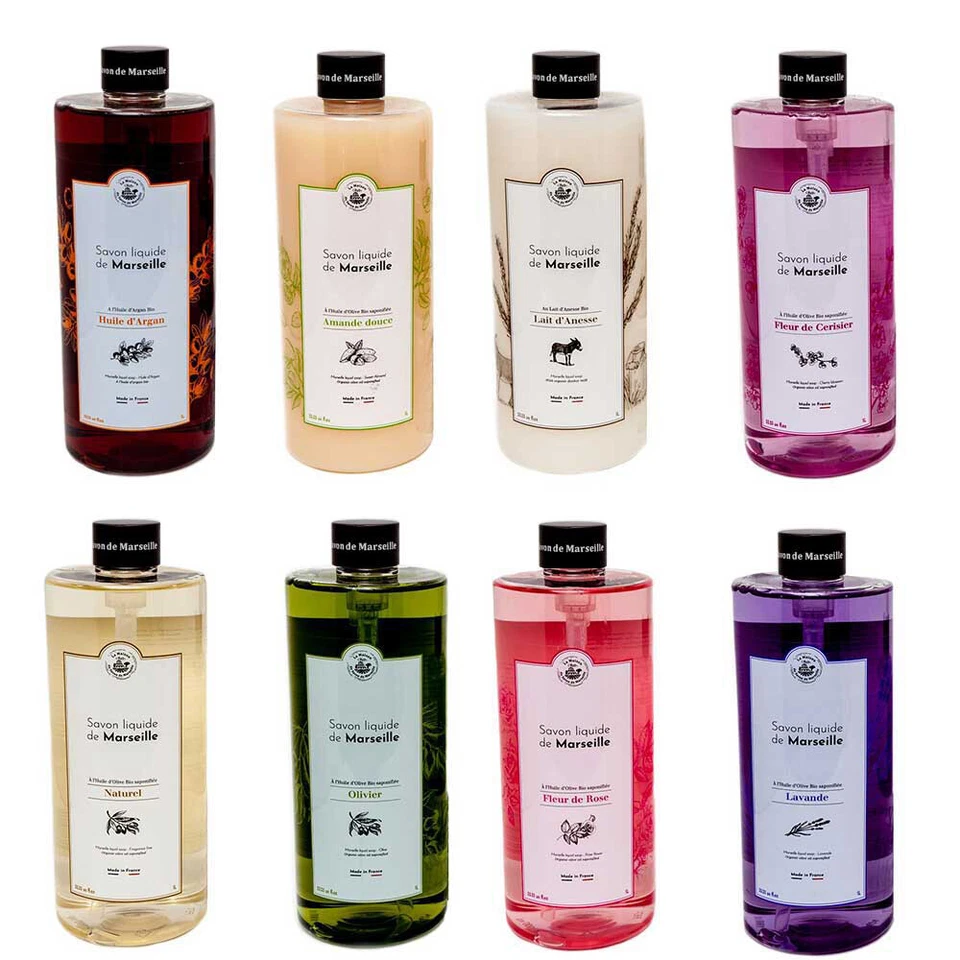 Savon de Marseille - Französische Flüssigseife mit Bio Olivenöl - 1 Liter Nachfüllpack