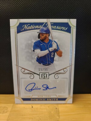 2021 DOMINIC SMITH PANINI NATIONAL TREASURE  AUTO/ AUTOGRAPH 09/99 NEW YORK METS