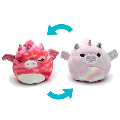 Squishmallow Flip-A-Mallows 5 Zoll Henley & Lizella Plüschtier Kuscheltier Wendbar Neu