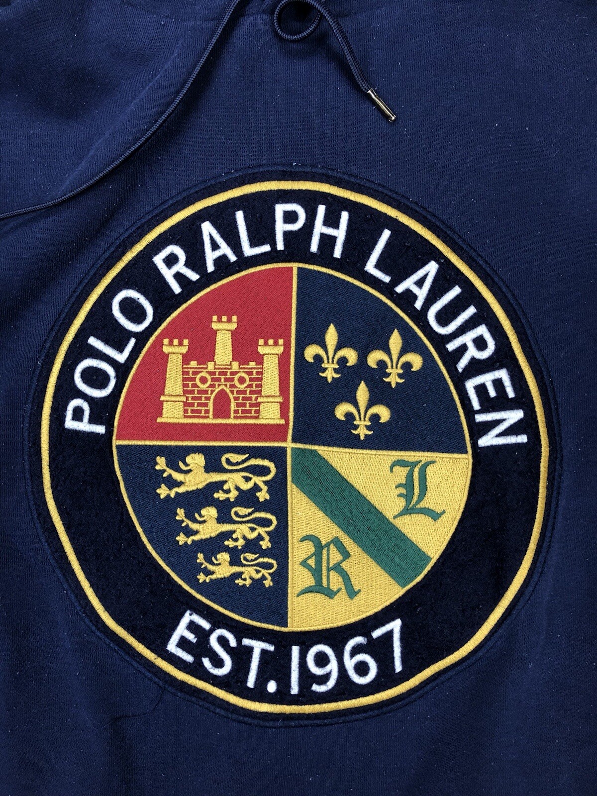 Polo Ralph Lauren Big Cookie Patch Pony Blu Felpa con Cappuccio PICCOLA