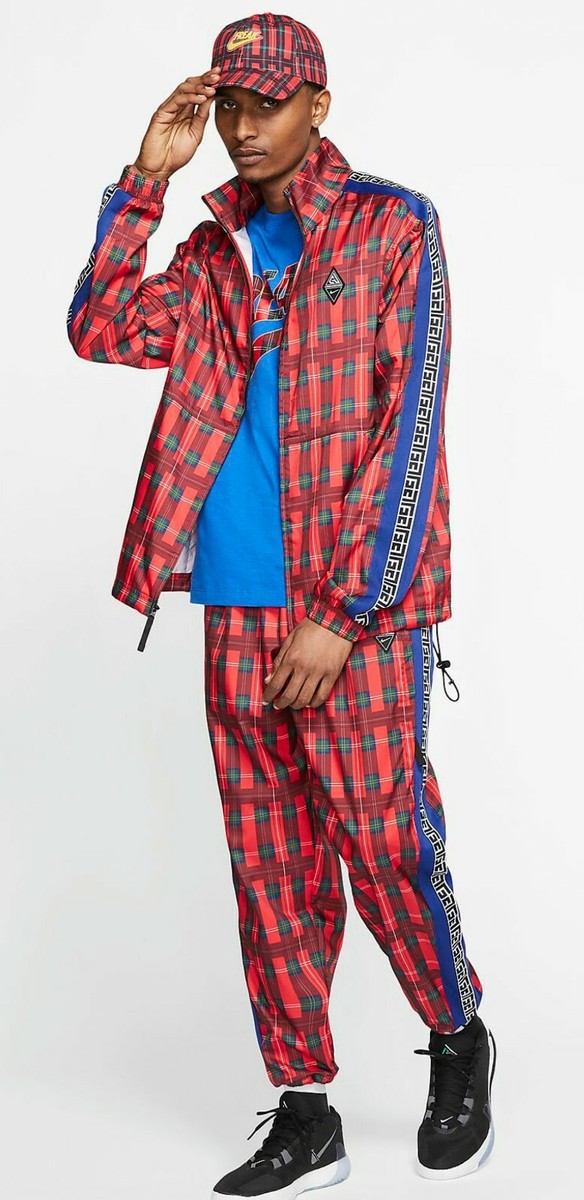 Nike Mens Sz 2XLGiannis Coming To America Full Zip Plaid Jacket