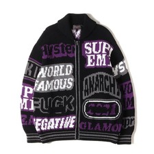 Supreme Sweater Black Purple Sz: L 21SS X HYSTERIC GLAMOUR Used BEEG-0
