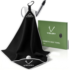 Magnetic Golf Towel for Bag 18" x 18" with Clip Exclusive Cleaning Pocket Microf