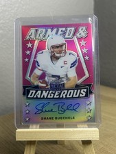 2021 Leaf Metal Draft #AD-SB1 Shane Buechele Armed & Dangerous Rainbow Pink #/20