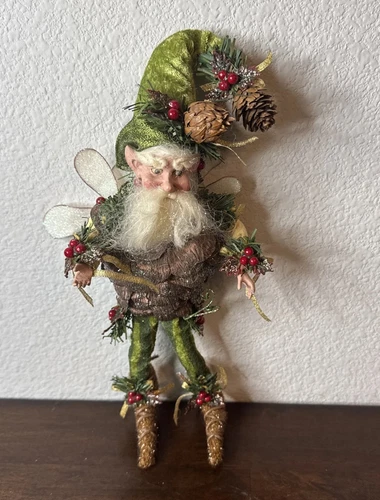 Mark Roberts Christmas Pinecone Poseable Elf Fairy Figure - 9" Tall No Box